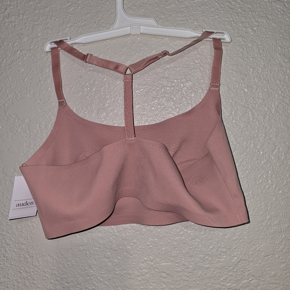 🌺 Auden Signature Smooth Unlined Bralette - Rose Large New - Picture 2 of 3